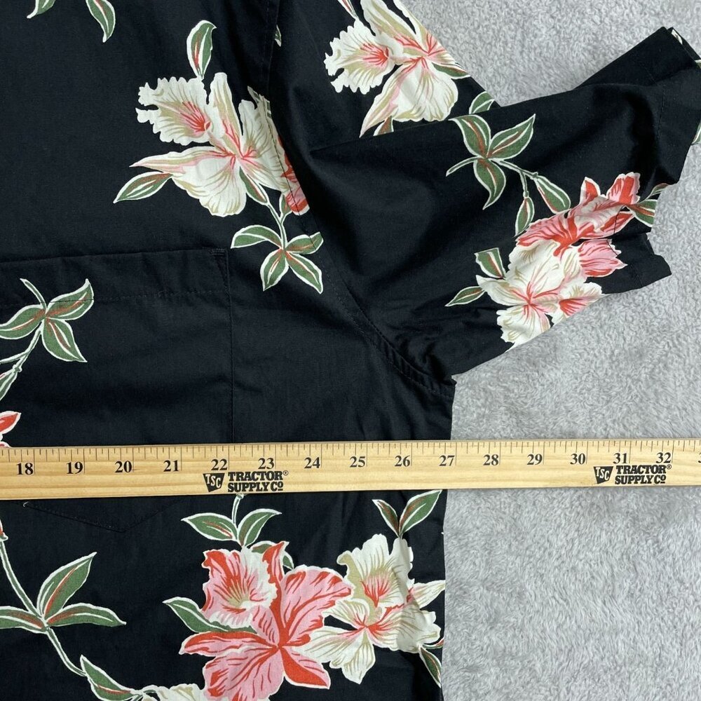 Cooke Street Men's XXL Hawaiian Floral Button Down Short Sleeve Black N0880 - Picture 4 of 8